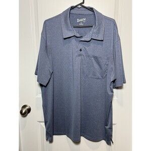 Duluth Trading Mens XL Blue Heathered Short Sleeve Polo Shirt Standard Pocket